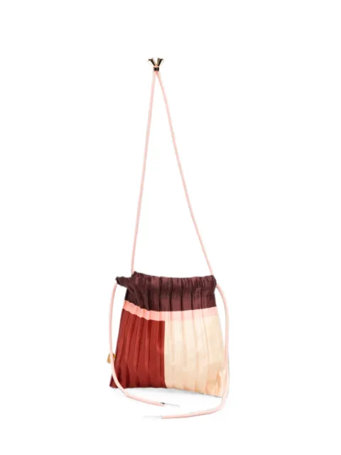 MULTITUDES BAGS pleated colour-block shoulder bag Brown MINIBAGRUBY