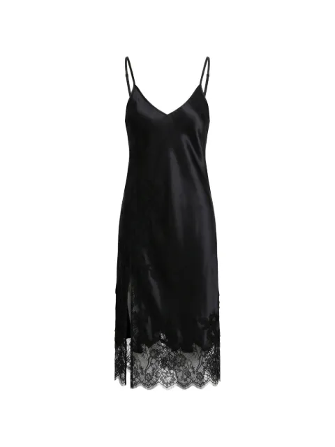Almaz Past Midnight lace-trim slip midi dress Black DR0402FW24