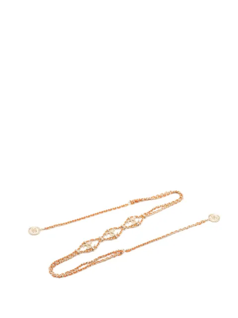 CHANEL Pre-Owned 2000-2025 CC Gold Plated Leather Woven Wrap Choker Necklace costume necklace Gold GN4AEUJ1GDXWGWND