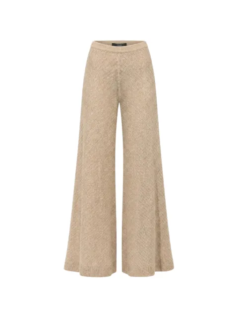 Toccin Lilibet chevron-knit wide-leg trousers Neutrals TU69711097