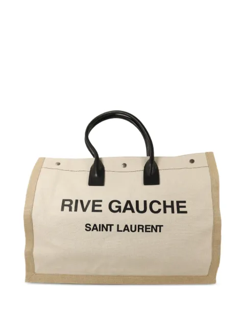 Saint Laurent Pre-Owned large Rive Gauche canvas tote bag Neutrals 509415