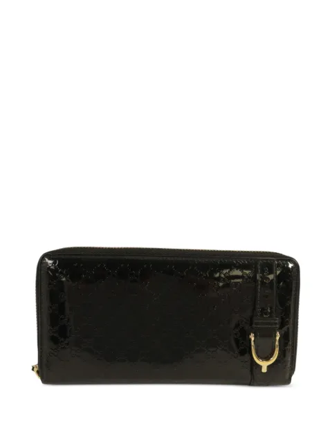 Gucci Pre-Owned Microguccissima zip-around wallet Black 309758