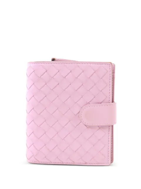Bottega Veneta Pre-Owned Intrecciato-weave bi-fold wallet Pink BIFLODWALLET