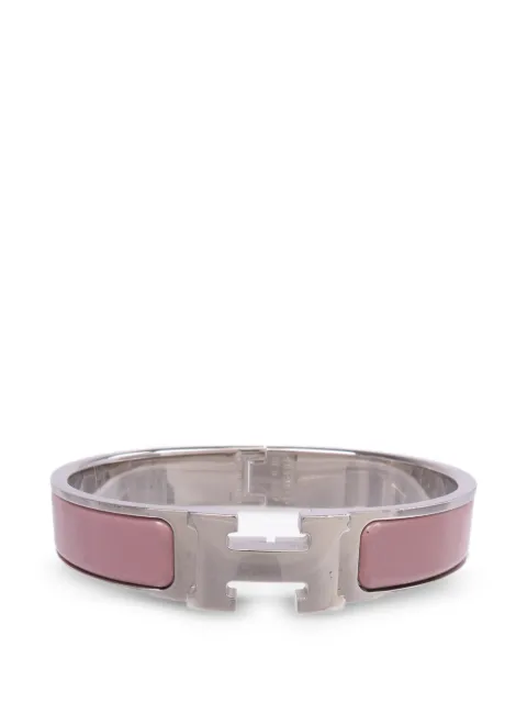 Hermès Pre-Owned Clic H engraved-logo bracelet Silver CLICH
