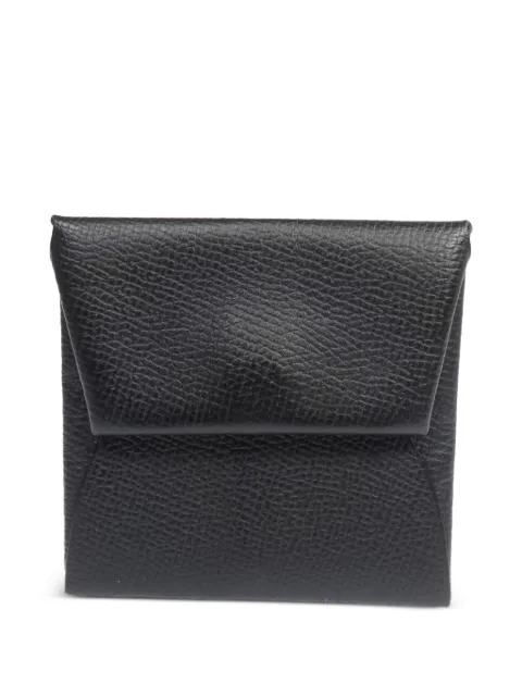 Hermès Pre-Owned 2024 Bastia leather coin purse Black W