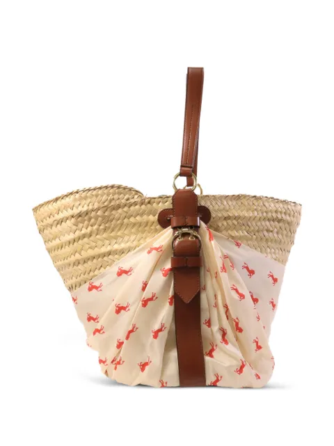 Chloé Pre-Owned Panier horse-print bucket bag Neutrals PANIERBACKETBAG