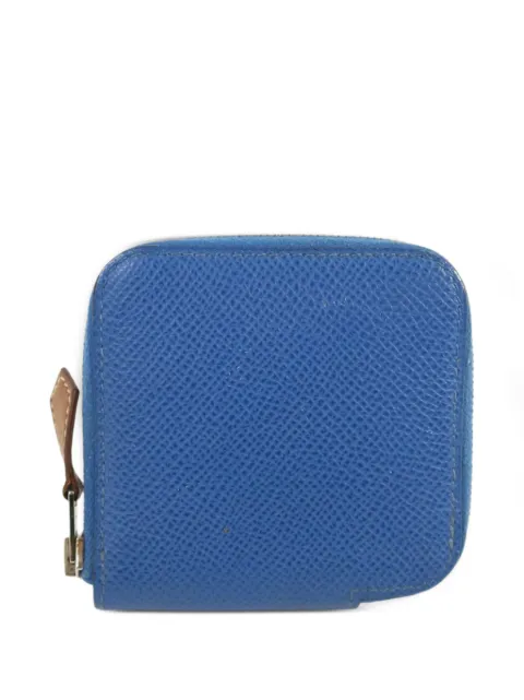 Hermès Pre-Owned Silk In Epsom leather coin purse Blue D7T