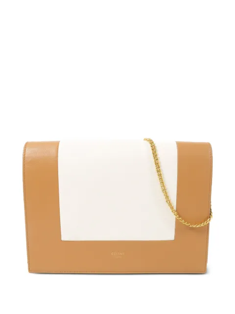 Celine Pre-Owned Frame leather clucth bag Neutrals FRAMEWALLETONCHAIN