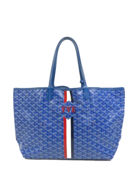 Goyard Pre-Owned PM Saint Louis Goyardine tote bag Blue SAINTLOUISPMSTRIPESANDINITIALS