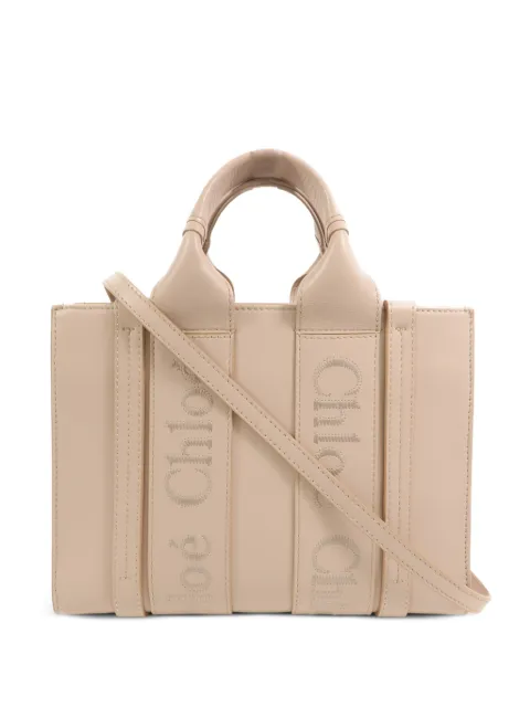 Chloé Pre-Owned Woody leather tote bag Neutrals WOODYSMALL