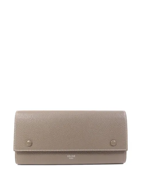 Celine Pre-Owned grained leather long wallet Grey LONGWALLET