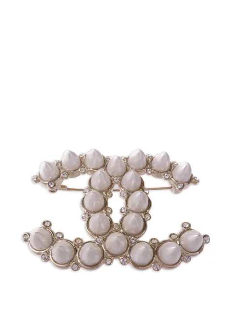 CHANEL Pre-Owned CC spike brooch Gold BROOCH