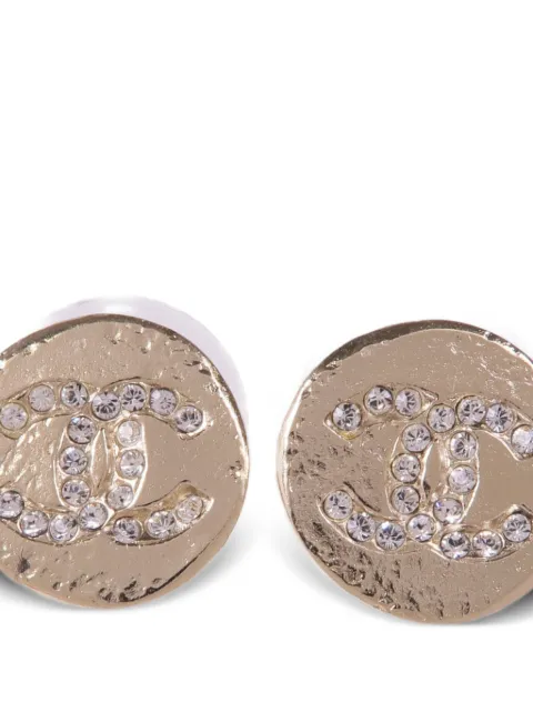 CHANEL Pre-Owned CC crystal-embellished earrings Gold EARRING