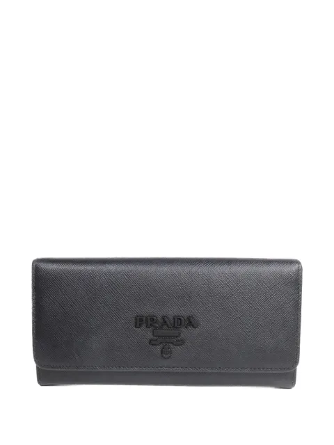 Prada Pre-Owned logo-detail leather wallet Black 1MH1322EBWF0002