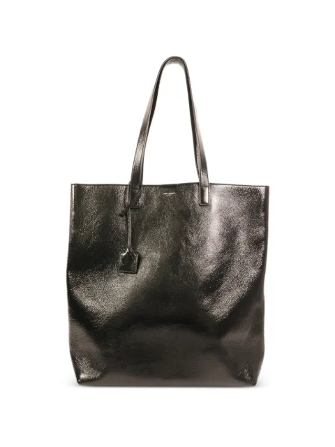 Saint Laurent Pre-Owned Bold crinkled-leather tote bag Black TCT676657
