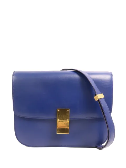 Celine Pre-Owned Classic Box calfskin shoulder bag Blue CLASSICBOX