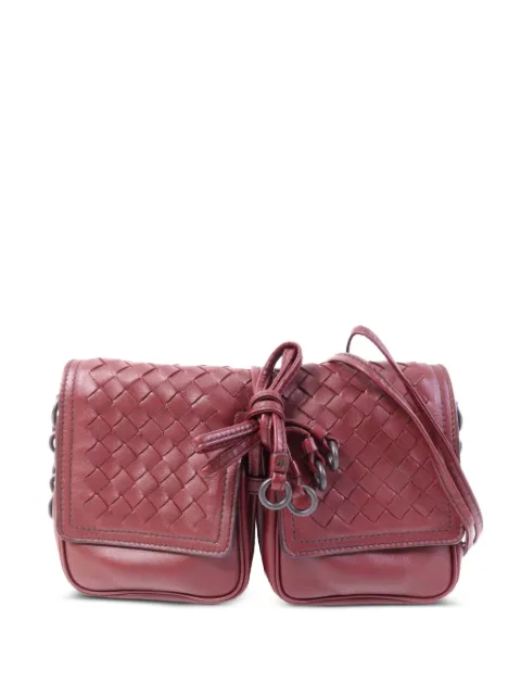 Bottega Veneta Pre-Owned Intrecciato-weave leather shoulder bag Red SHOULDERBAG