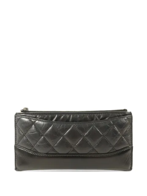 CHANEL Pre-Owned quilted CC long wallet Black WALLET
