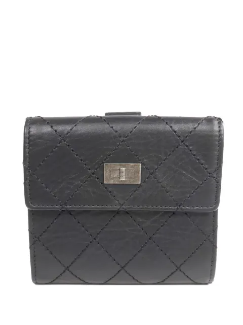 CHANEL Pre-Owned 2.55 diamond-quilted wallet Black 255WSNAPWALLET