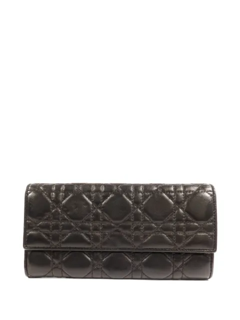 Christian Dior Pre-Owned Cannage long wallet Brown LONGWALLET