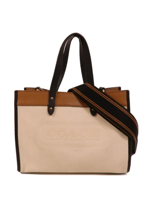 Coach Vintage 30 Field calfskin tote bag White C077