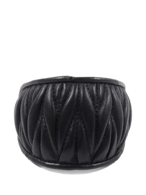 Miu Miu Pre-Owned Matelassé leather hair clip Black HAIRCLIP