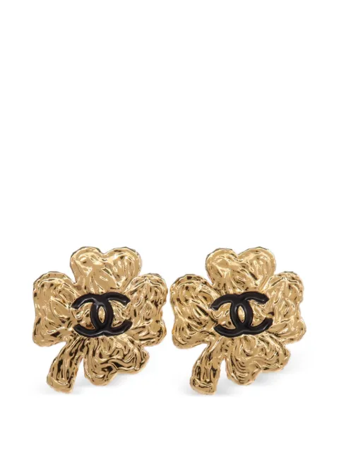 CHANEL Pre-Owned CC clover earrings Gold EARRING