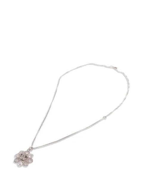 CHANEL Pre-Owned CC crystal flower necklace Silver NECKLACE