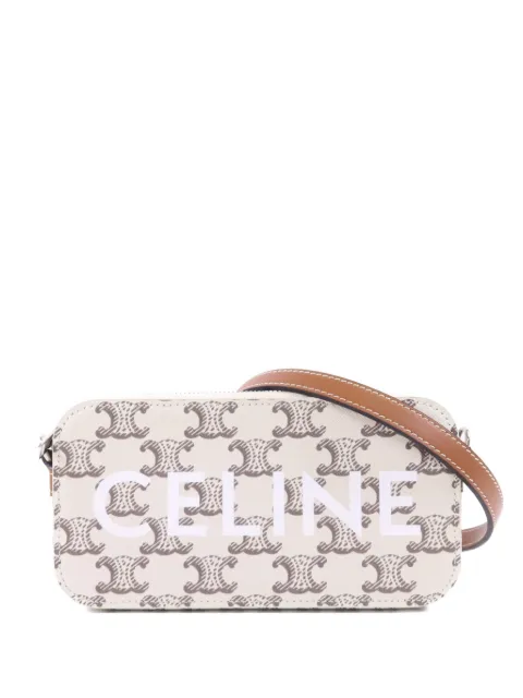 Celine Pre-Owned Triomphe logo shoulder bag Neutrals PHONEBAG