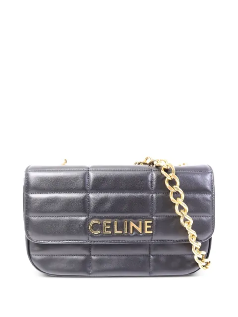 Celine Pre-Owned logo-detail shoulder bag Black MATELASSEBAG