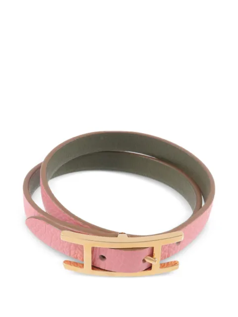 Hermès Pre-Owned Behapi Double tour bracelet Pink KU5