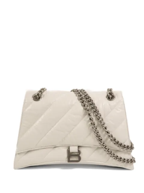 Balenciaga Pre-Owned medium Crush chain-strap shoulder bag White CRUSHMEDIUM