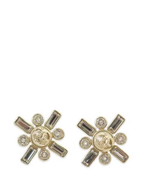 CHANEL Pre-Owned crystal-embellished CC earrings Gold EARRING
