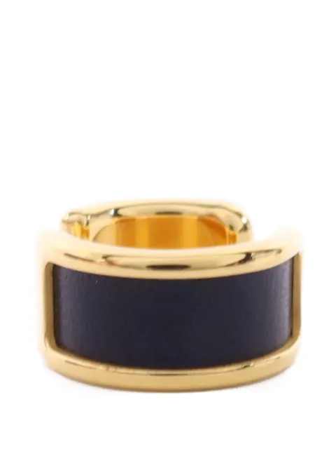 Hermès Pre-Owned Olympe leather-inlay ear cuff Gold OLYMPEEARCUFF