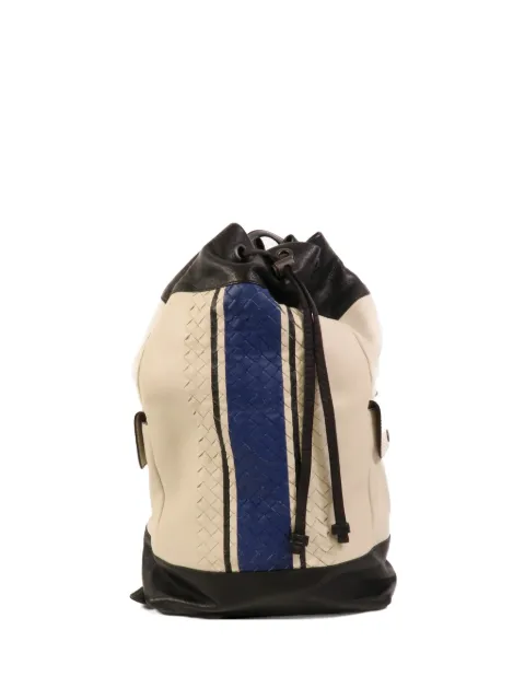 Bottega Veneta Pre-Owned Intrecciato stripe backpack Neutrals BACKPACK