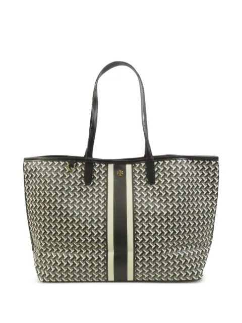 Tory Burch geometric-print stripe tote bag Black 10008684