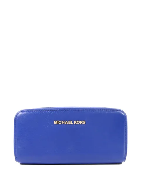 Michael Kors Vintage zip-around leather wallet Blue LONGWALLET