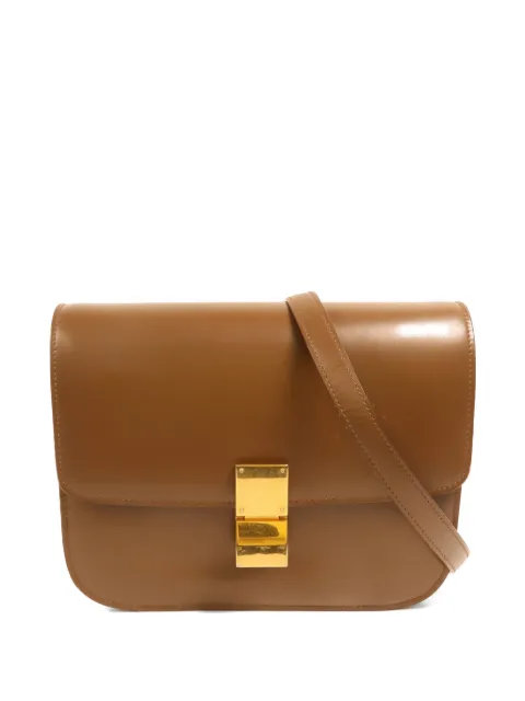 Celine Pre-Owned medium Classic Box calfskin shoulder bag Brown CLASSISBOXMEDIUM