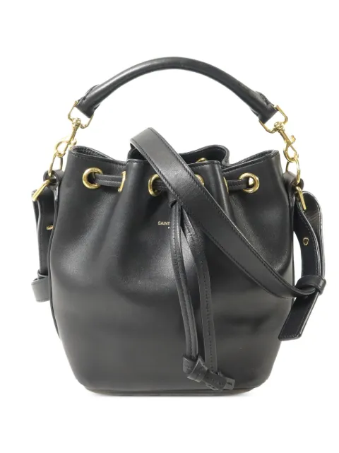 Saint Laurent Pre-Owned small Emmanuelle drawstring bucket bag Black 340240