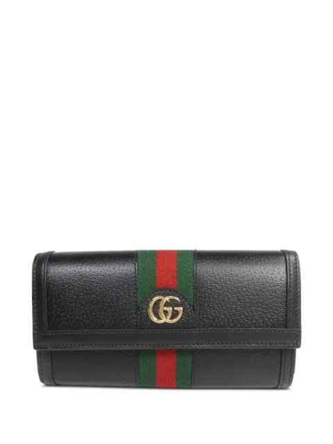 Gucci Pre-Owned Ophidia stripe wallet Black 719886