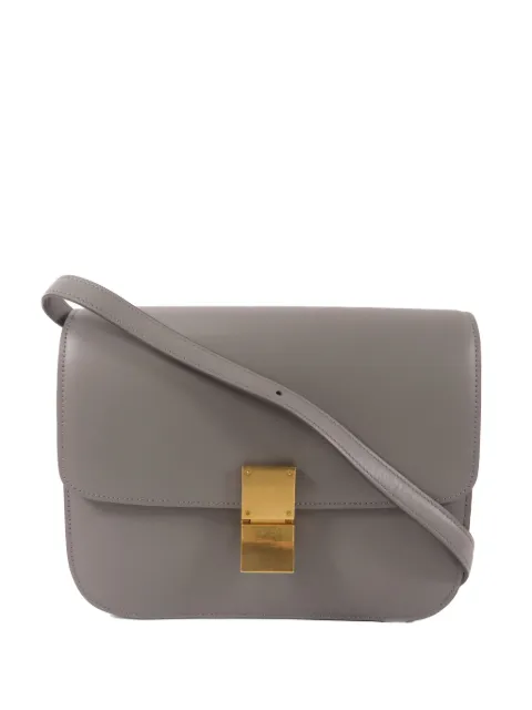 Celine Pre-Owned Classic Box leather shoulder bag Grey CLASSICBOXMEDIUM