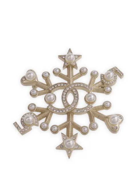 CHANEL Pre-Owned snowflake-motif brooch Gold BROOCH