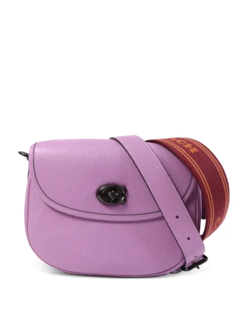 Coach Vintage pebbled turn-lock shoulder bag Purple E2272CA094