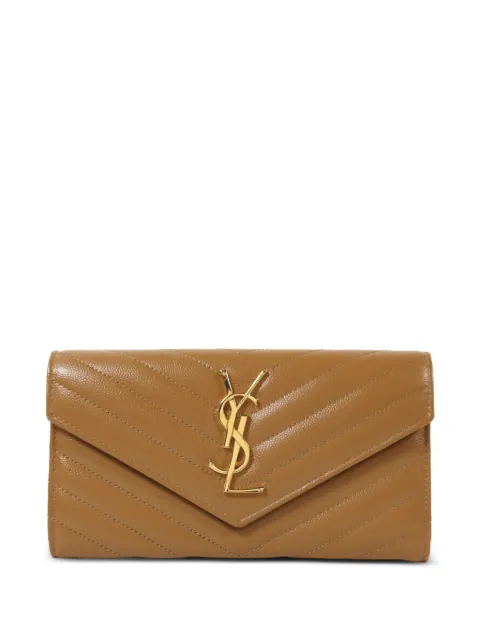 Saint Laurent Pre-Owned quilted flap wallet Neutrals GUE372264
