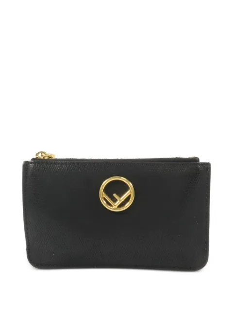 Fendi Pre-Owned logo leather wallet Black 8AP161