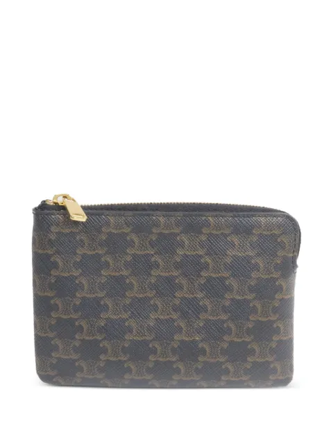 Celine Pre-Owned Triomphe pouch Black COINANDCARDPOUCH