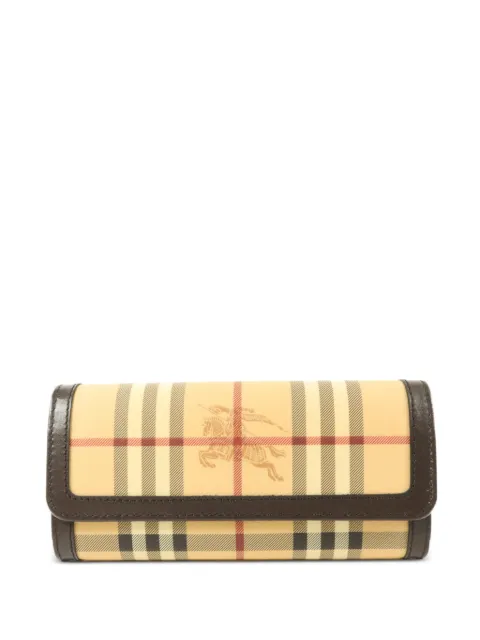 Burberry Pre-Owned Haymarket-check wallet Neutrals LONGWALLET