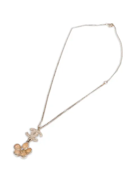 CHANEL Pre-Owned CC flower necklace Gold A99346