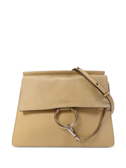 Chloé Pre-Owned large Faye leather shoulder bag Neutrals FAYELARGE