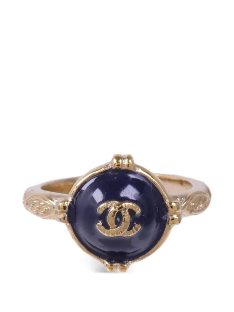 CHANEL Pre-Owned CC enamel ring Gold A17A